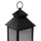 12&#x22; Black LED Lantern with Warm White Flickering Light